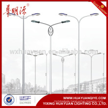 galvanized steel street lighting poles with light